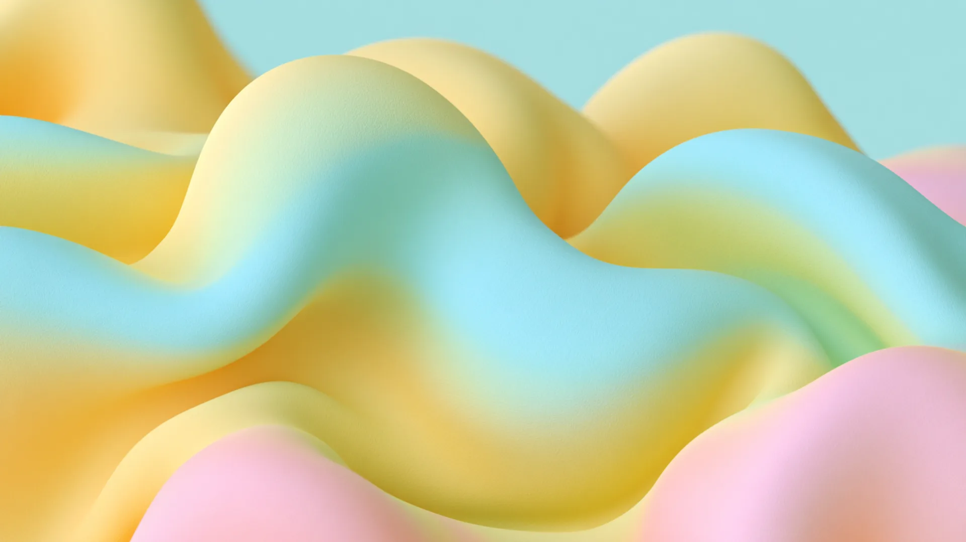 Pastel three-dimensional waves in yellow, mint and pink from the Zaffreai brand illustration set